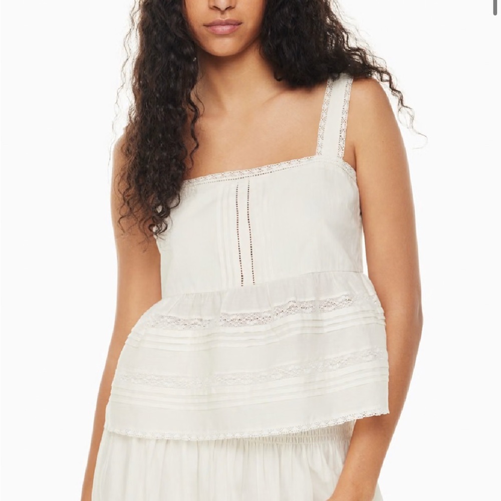 Aritzia cream lace tank